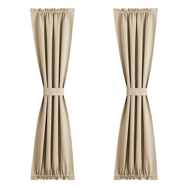 (Clearance) pdqouc French Door Curtains – Rod Pocket Thermal Blackout Curtain for Doors with Glass Window, Kitchen and Patio Doors for Privacy, 24.8x40in Long, 1 Curtain Panel (No Curtain Buckle)