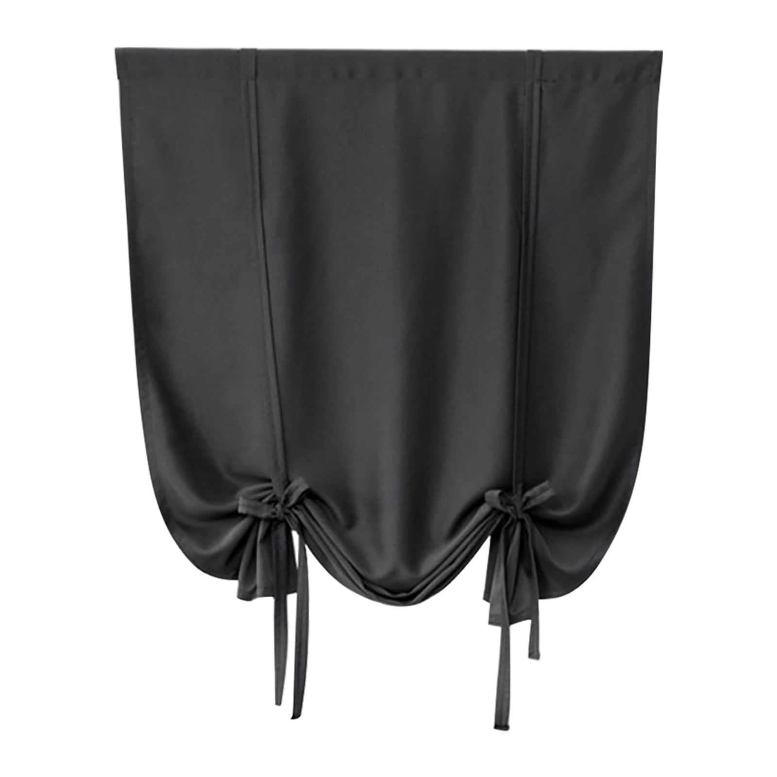 (Clearance) pdqouc Linen Blackout Tie Up Curtains Thermal Insulated Lined Balloon Roman Shade Bathroom Window Adjustable Rod Pocket for Small Window (30 X 46 Inches Long)