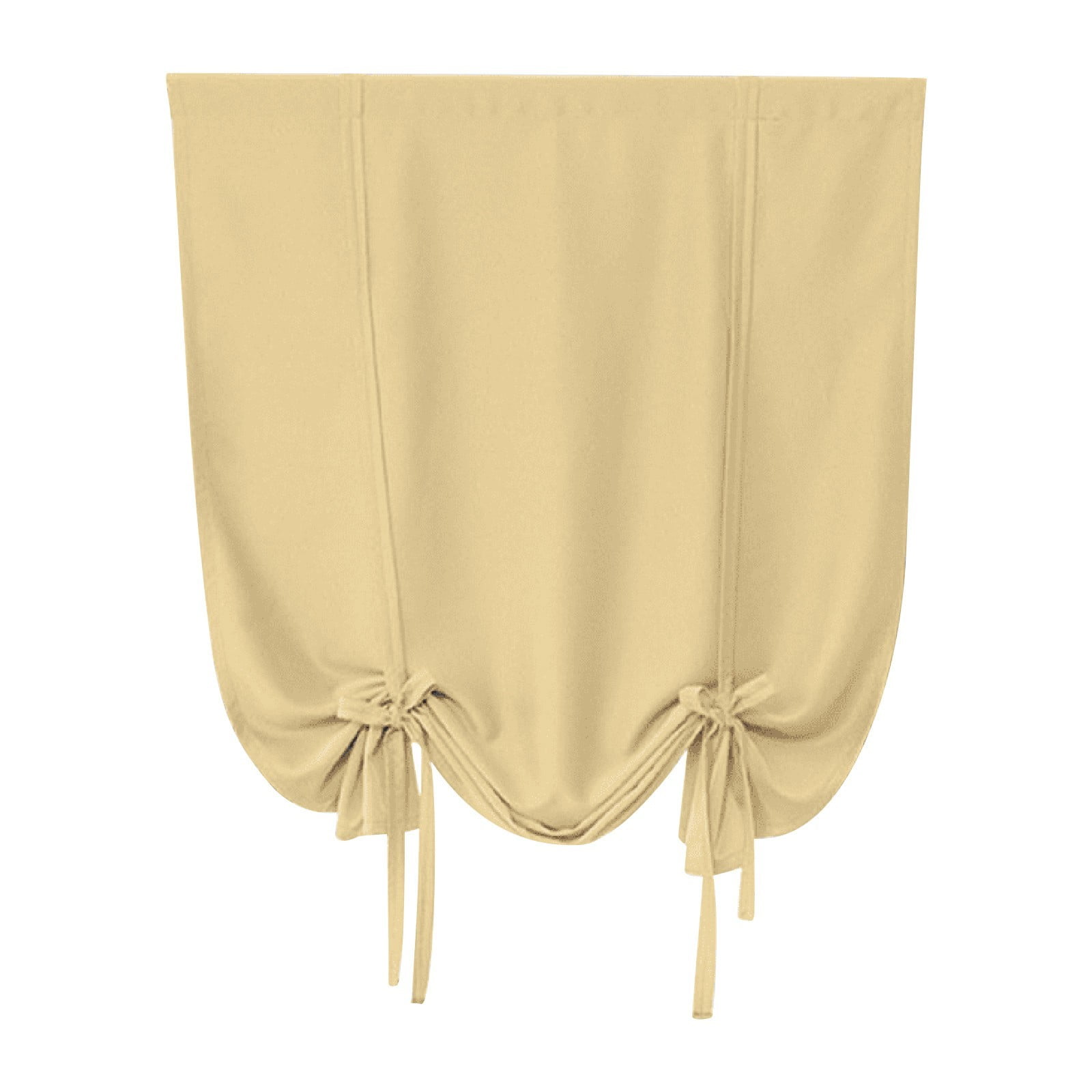 (Clearance) pdqouc Linen Blackout Tie Up Curtains Thermal Insulated Lined Balloon Roman Shade Bathroom Window Adjustable Rod Pocket for Small Window (30 X 46 Inches Long)