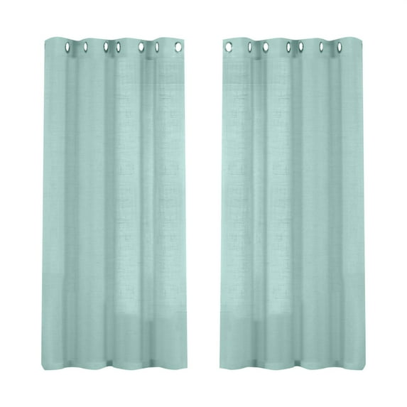 (Clearance) pdqouc Linen Look Semi Sheer Curtains 63 Inch Length for Bedroom Living Room Linen Textured Light Filtering Privacy Curtains Voile Drapes 2 Panels