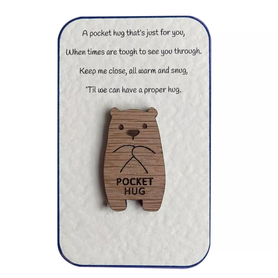 (Clearance) pdqouc A Little Pocket Hug | Wooden Heart Little HugToken Keepsake | a Hug Gift | I Love You Gifts | Cute Little Missing You Gifts from him or her Collectible Figurines Home Décor