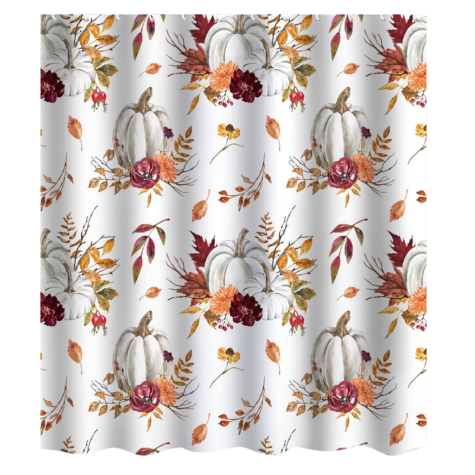 (Clearance) pdqouc Shower Curtain Colorful Bathroom Curtains,Floral Fabric Polyester Printed Waterproof Washable Modern Curtain Rustic Home White Shower Curtain for Spring Summer 70.8 x 70.8 Inch