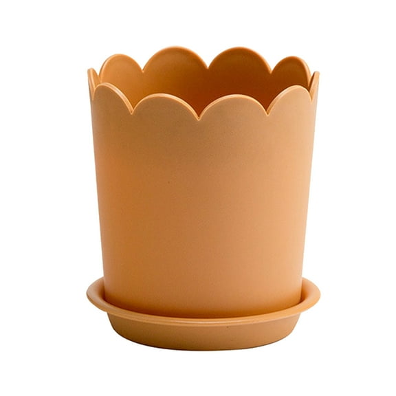 (Clearance) pdqouc Thickened Plastic Plant Pots, Flower Pots Outdoor Indoor, Planters with Drainage Hole and Tray Saucer Plastic Pots for Plants Orchid Pot Plantagotchi