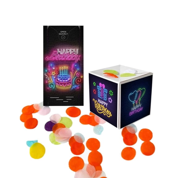 (Clearance) pdqouc Valentine's Day Mother's Day 3D Pop-Up Greeting Card - Dual Image Cubes, Original Surprise & Confetti Explosion - Perfect Prank Gift Card (Classic) for Birthday Party