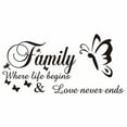 thumbnail image 1 of (Clearance) pdqouc Wall Stickers, Home Decorations for Living Room, Family Where Life Begins & Love Never Ends, Letters for Wall Decor Word Sticker Decal Peel and Stick for Classroom Bedroom, 1 of 7