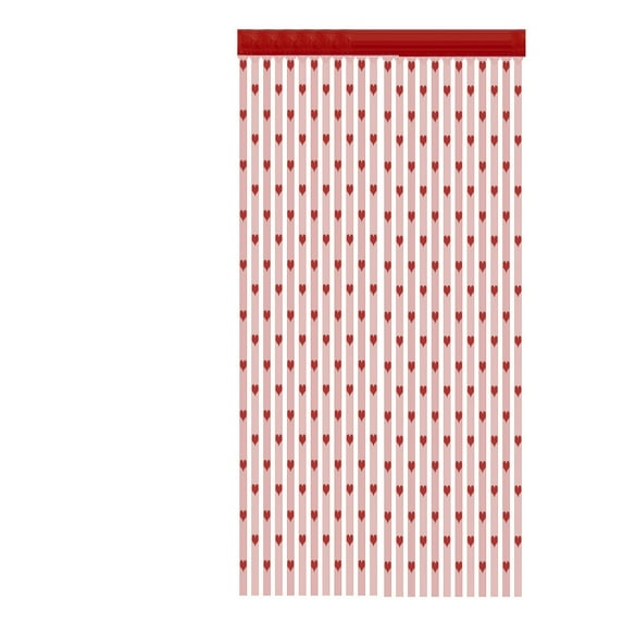(Clearance) pdqouc Window Curtain Drapes Scarf Decor, Lace Door Srting Curtain Warm Sheer Curtains Decorative Door String Curtain Heart Beads Wall Panel Fringe Window Divider Flat Tassel Curtain