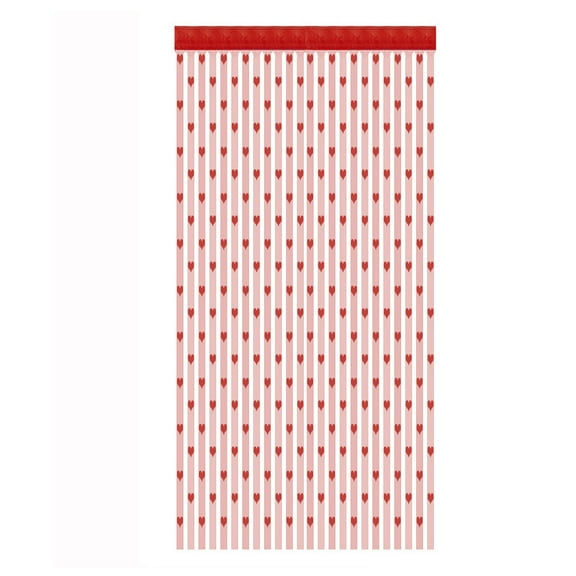 (Clearance) pdqouc Window Curtain Drapes Scarf Decor, Lace Door Srting Curtain Warm Sheer Curtains Decorative Door String Curtain Heart Beads Wall Panel Fringe Window Divider Flat Tassel Curtain