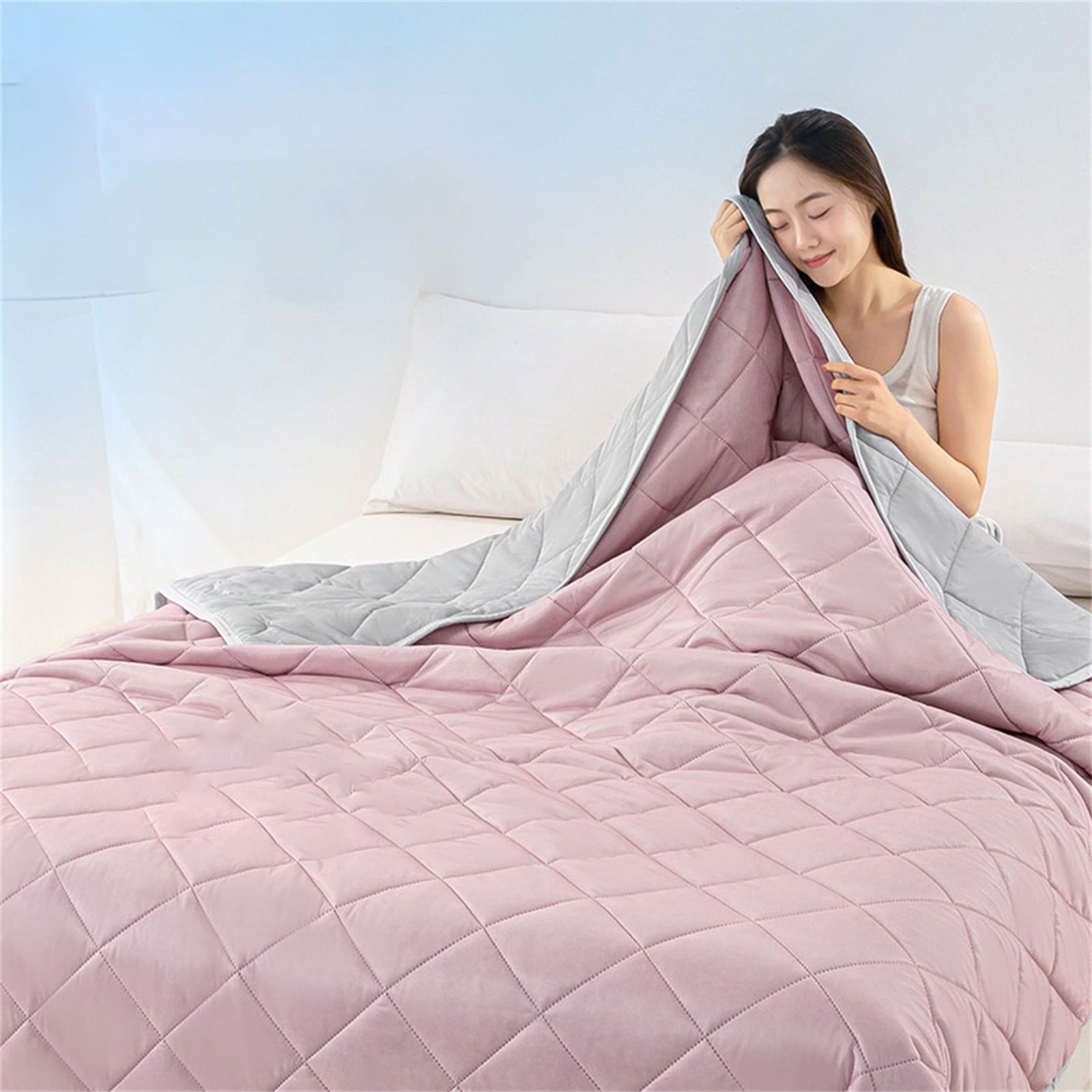 Clearance polyester blanket Heavy Blanket for Sleeping Perfect，Ice Blanket Summer Cooler Quilt for Hot Sleepers and Night Sweats Cooler Comforter Double Cold Effect Blanket
