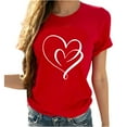 thumbnail image 1 of qILAKOG Womens Flowers Dandelion Heart-shaped Print Short Sleeves Summer Tops Casual Petal Round Neck Classic Fit T-shirts Tunic Slim Basic Versatile Blouse Plus Size S-3XL Pullover, 1 of 6