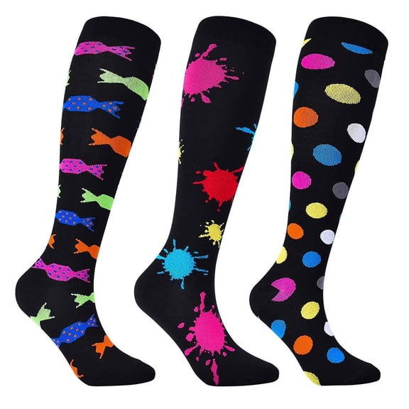 qolati 3 Pack Socks for Women Men Sports Thigh High Tube Socks Knee High Stocking for Nursing Running Travel Athletic