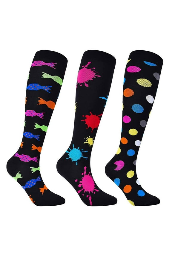 3 Pack Socks for Women Men Sports Thigh High Tube Socks Knee High Stocking for Nursing Running Travel Athletic