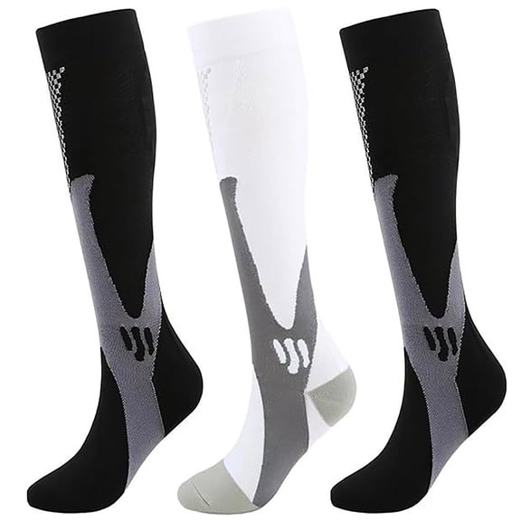 qolati 3 Pack Socks for Women Men Sports Thigh High Tube Socks Knee High Stocking for Nursing Running Travel Athletic