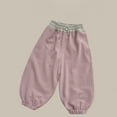 thumbnail image 1 of qolati Baby Girls Boys Pants Toddler Cotton Pull On Athletic Jogger Kids Color Block Elastic Waist Sweatpants Baggy Sport Pants Pink 1 Years, 1 of 3