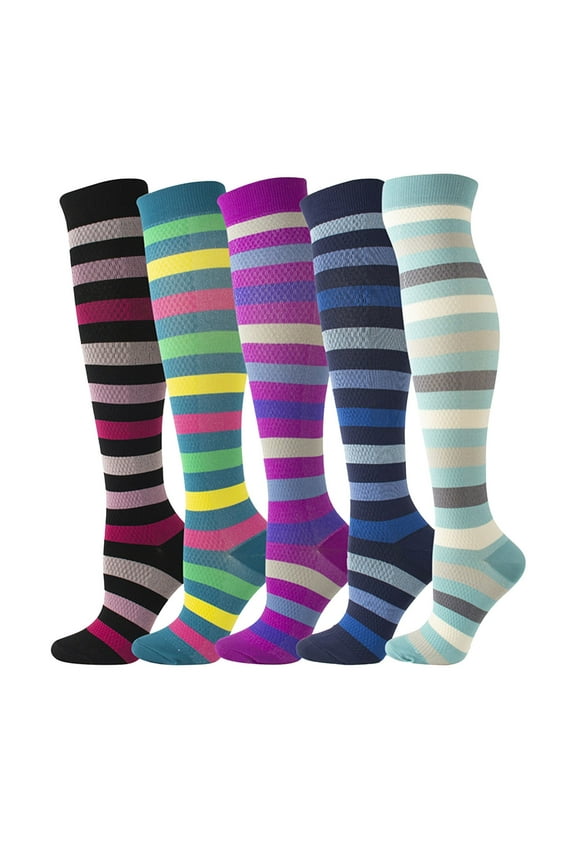 Compression Socks for Women Men Colorful Printed Patterns Knee High Trouser Socks Compression Stockings for Running,Athletic,Nursing