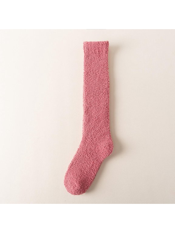 Fleece Knee High Socks for Women Sherpa Warm Long Socks Tube Socks Tall Socks Thermal Cushioned Socks For Hiking,Work,Skiing,Gifts