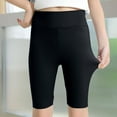 thumbnail image 1 of qolati Girls Bike Shorts Spandex Soft High Waisted Athletic Leggings Dance Gymnastics Volleyball Biker Shorts for Littles Girls Black 3 Years, 1 of 5