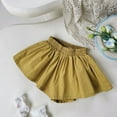 thumbnail image 1 of qolati Girls Skirts Shorts Y2k Baggy Elastic High Waist Ruffle Shorts Summer Fashion Wide Leg Bloomers 2025 Casual Cotton Linen Beach Shorts Khaki 5 Years, 1 of 5