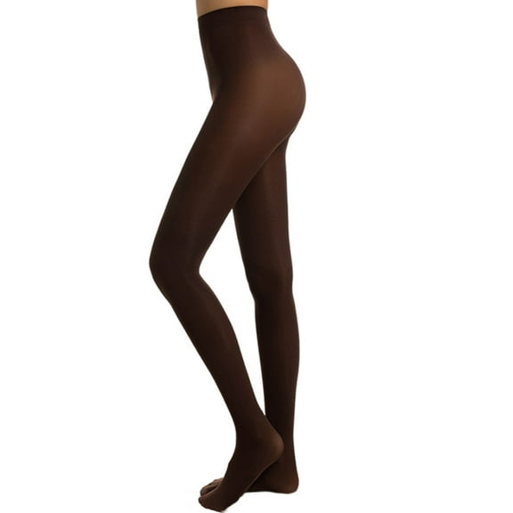 qolati Tights Sheer Women Fake Translucents Warm Pantyhose Leggings Sheer Thick Tights for Fall Winter