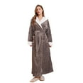 thumbnail image 1 of Clearance! robes for women terry cloth robes for women Women's Housecoat Soft Warm Hooded Robe Long Fuzzy Housecoat With Hood Big sales Grey, 1 of 6