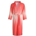 thumbnail image 1 of Clearance! robes for women terry cloth robes for women Womens Long Sleeve Cotton Robe Kimono Bathrobe Soft Solid Sleepwear Spa Robes With Pockets Big sales Watermelon Red, 1 of 7