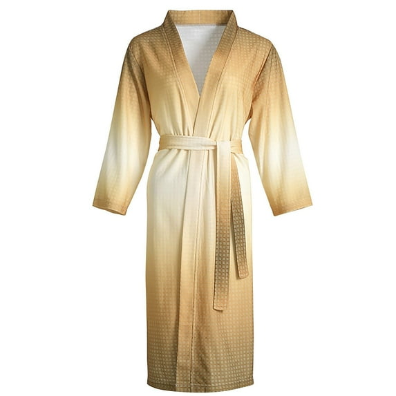 Clearance! robes for women terry cloth robes for women Womens Long Sleeve Cotton Robe Kimono Bathrobe Soft Solid Sleepwear Spa Robes With Pockets Big sales Yellow