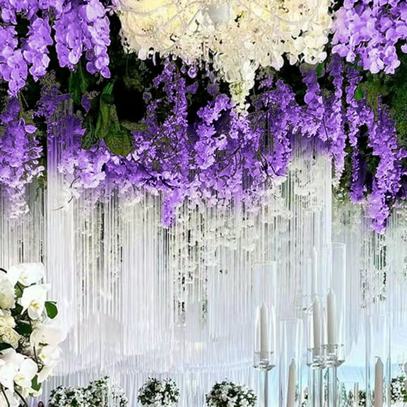 Clearance sale! 12 Pack Wisteria Flower Vines Garland 3.75 Feet Artificial Flower Strings Hanging Flowers Silk Wisteria Garland Flowers Wisteria Vine for Wedding Garden Wall Decoration