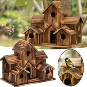 Clearance sale! 6 Hole Handmade Bird House Outdoor Bird House Bird House 6 Hole Hummingbird House Hanging Large Bird House Nest Box Bird House