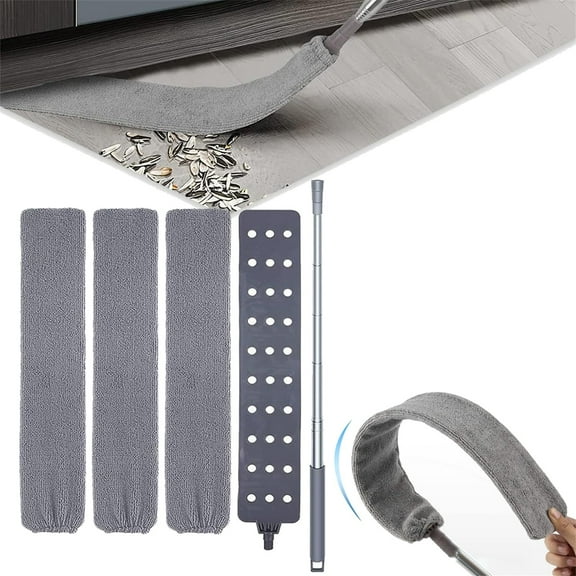 sale! Dust Off Duster Dust Daddy Damp Duster RetractableGap Dust Brush With 3 Pieces Of Superfiber Dust Cloth Long Handle Retractable To 112 Inches Washable