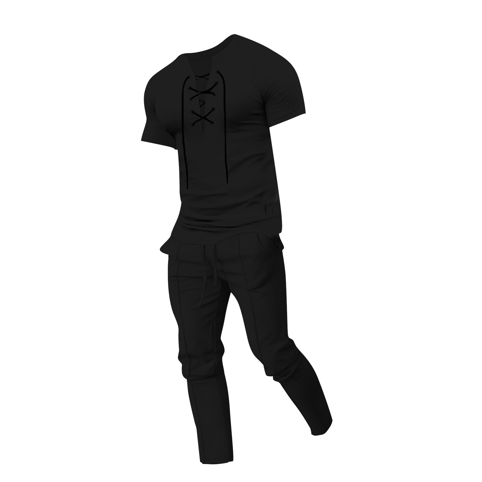 Clearance sale! Lofdl Summer Men's Two High Fashion Stand Collar Solid