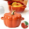thumbnail image 1 of Clearance sale! Lssam Food Storage Containers Oven Pumpkin Bowls Ceramic Pumpkin Pots For Cooking Pumpkin Dutch Oven Pot With Lid Mini Pumpkin Soup Bowls For Home Thanksgiving Halloween Party, 1 of 9