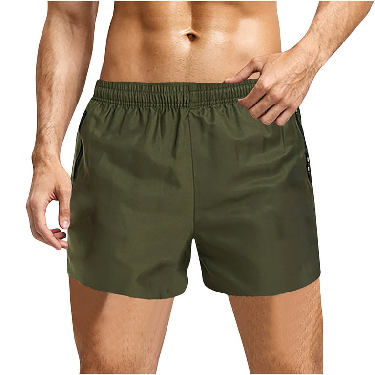 Clearance-sale Mens Workout Shorts Men's Summer Plus Size Thin Fast-drying  Beach Trousers Casual Sports Short Pants Solid Color Gym Athletic ,Army  Green,XL 