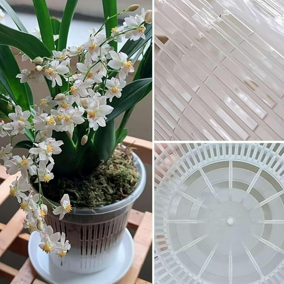 Easter Clearance Clearance sale Orchid Pot Clear Orchid Pots Orchid Pots With Holes Clear Orchid Pots For Repotting Plastic Mesh Pots Breathable Plant Pot For Root Visibility