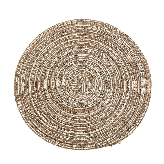 Pedty 1Pc Round Table Mat,Placemats Washable Woven Vinyl Placemats for Dining Table Easy to Clean Plastic Placemats