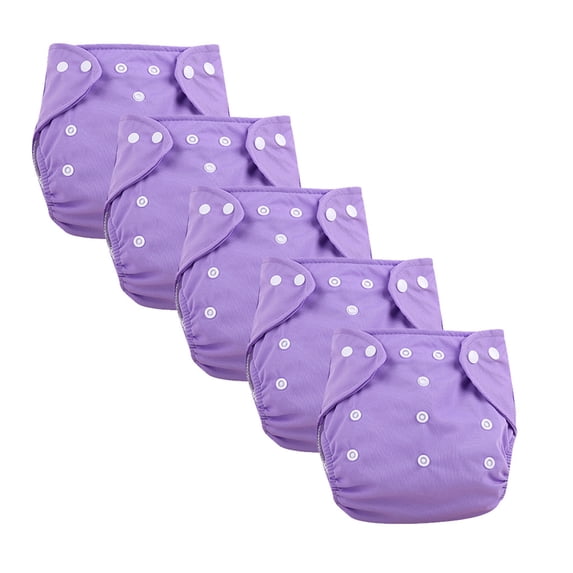 Pedty 5 Pc Diaper,Reusable Baby Nappy Cover Cloth Diaper Cover for 0-3 Years with Adjustable Wrap