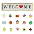 thumbnail image 1 of Clearance sales today deals,Cute Interchangeable Seasonal Welcome Sign Front Door Decoration Rustic Round Wood Wall Hanging Outdoor Spring Summer Fall Winter All Seasons Holidays, 1 of 7