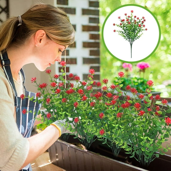 Clearance of savings! Simulation Eucalyptuss Tea Flowers Plastic Flowers Simulation Flower Bouquet Outdoor Holiday Decoration Home Garden Outdoor Indoor Garden Home Decoration