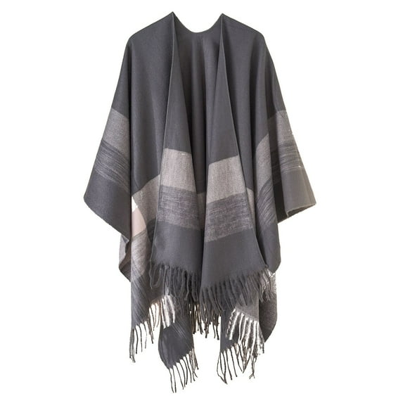 Clearance! shawl wraps for women shawls and wraps for evening dresses Womens Stripe Color Blocking Color Blocking Autumn Spring Winter Windproof Warm Fashion Cloak Shawl Cardigan Shawl
