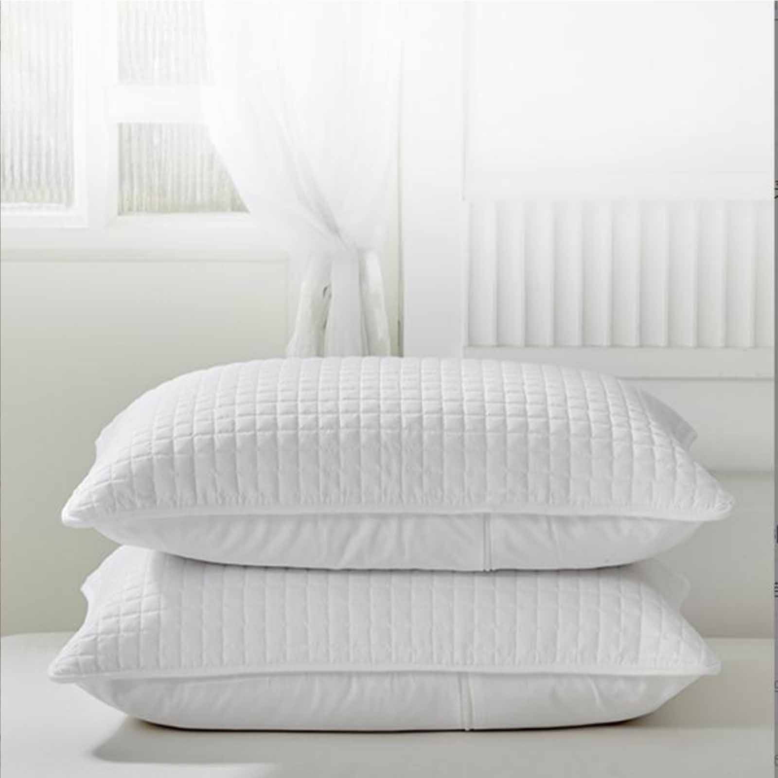 Elmera Stone Waterproof Pillow Protector - 21x27 Inches, Bamboo Cotton Zippered Case, Standard Size, White - View #6