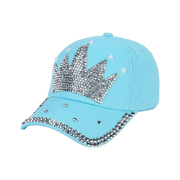 Clearance! sun visors for women visors for women Women Baseball Cap Flower Snapback Sun Hats Adjustable Denim Jeans Hat Fashion Crown Faux Pearl Baseball Cap Snapback Outdoor Sun Hat Blue