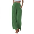 thumbnail image 1 of Clearance! sweatpants women womens sweatpants Women'S Solid Color Casual Fashion Cotton And Linen Drawstring Slacks For Women clearance item Green3, 1 of 6
