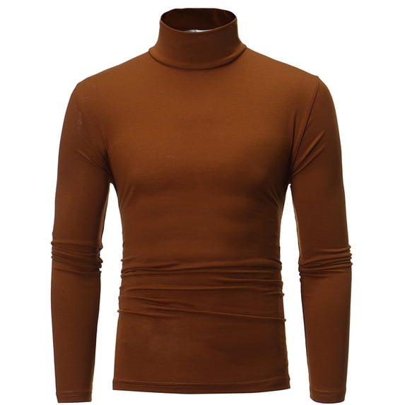 LYXSSBYX Long Sleeve Shirts for Men Men's Turtleneck Long Sleeve Colour Stretch Bottoming Blouse