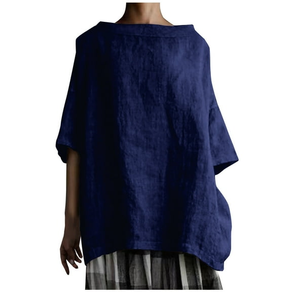 LYXSSBYX Plus Size Womens Tops Fashion Women's Summer Round-Neck Solid Short Sleeve Sexy Top Blouse