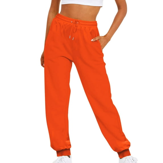 Clearance under 10.00 LYXSSBYX Sweatpants for Women with Pockets Clearance Women Casual Trousers High Waist Drawstring with Multi-Pockets Long Pants
