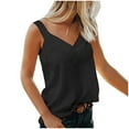 thumbnail image 1 of Clearance under 10.00 LYXSSBYX Tank Tops for Women Plus Size Clearance Women's Sleeveless V-Neck Solid Color Block T-Shirt Loose Casual Tank, 1 of 4