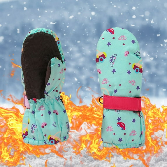 Kids Winter Warm Gloves 2-4Years Toddler Kids Boys Girls Gloves Winter Outdoor Windproof Warm Lock Temperature Ski Gloves