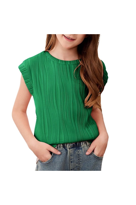3-15 Years Boys Girls Shirts Solid T-shirt Short Sleeve Blouse