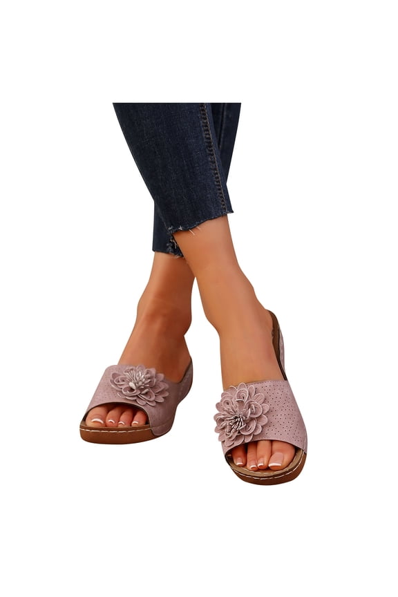 Clear Sandals for Women, Fashion Women Casual Round Head Comfy Slippers Beach Casual Slipsole Shoes