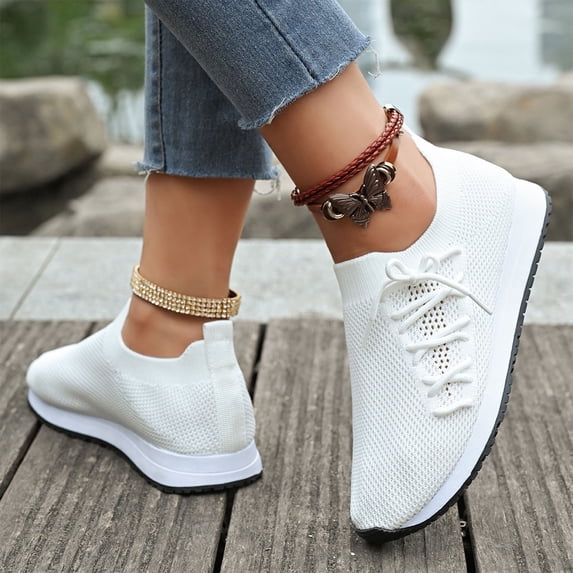 Sandals for Women Fashion Casual Summer New Style Solid Flying Woven Lace-Up Slip-On Sandals