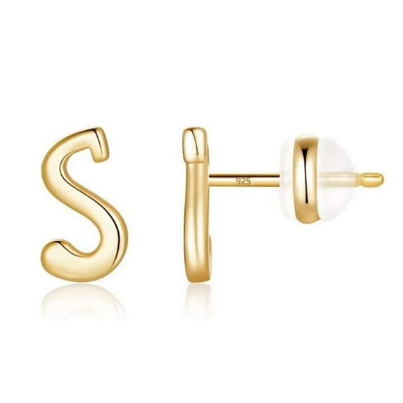 Clearance under $10 Cotonie Gold 26 Alphabet Stud Earrings With Gold Plated Finish Women's Earrings