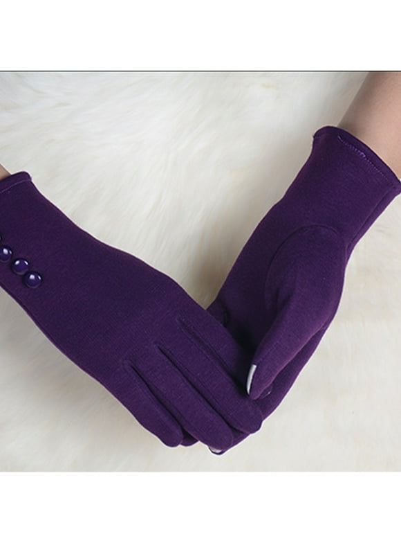 Clearance under $10 Cotonie Women's Thick Warm Gary Deerskin Velvet Winter Touches Screen Gloves